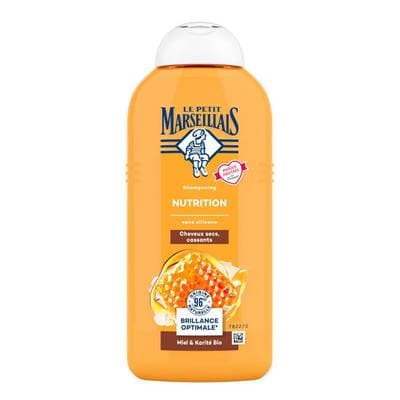 Le Petit Marseillais Shampoing Nutrition Cheveux secs cassants Miel de Provence Bio et Karité Bio, 300ml