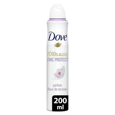 Dove Déodorant spray compressé Zinc Protect Fleur de cerisier 0% Alcool, 200ml