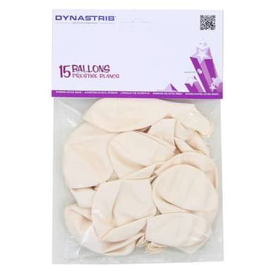 Dyna Party Ballons prestiges Blanc, 15 ballons