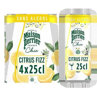 Maison Perrier Boisson Gazeuse Aromatisée Citrus Fizz, 4x25cl