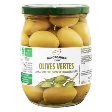 Bio Organica Italia Olive verte entière bio, 550g