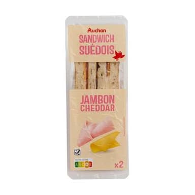 Auchan Sandwich Suédois Jambon Cheddar, 135g
