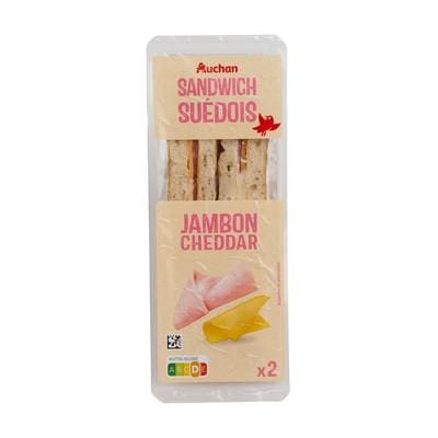 Auchan Sandwich Suédois Jambon Cheddar, 135g