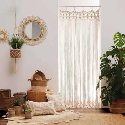 3574386099554 - Douceur D Interieur - Coussin Déco à Franges macralina Beige