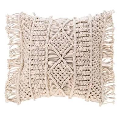 3574386099554 - Douceur D Interieur - Coussin Déco à Franges macralina Beige