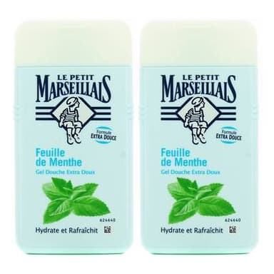 Le Petit Marseillais Gel douche extra doux à la feuille de menthe, Lot de 2x250ml