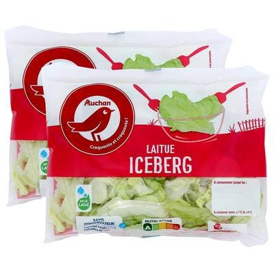 Auchan Laitue Iceberg, Lot de 2x150g