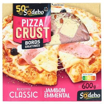 Sodebo Pizza Crust Jambon Emmental, 600g