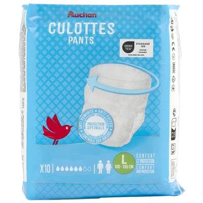 Auchan Culottes incontinence taille L, 10 culottes