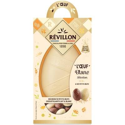 Revillon Moulage Oeuf Chocolat Blanc et ses Petits Oeufs, 250g