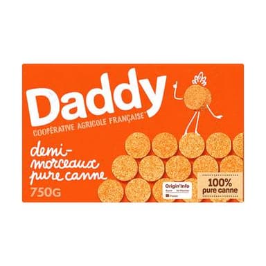 Daddy Sucre de canne en demi-morceaux ronds, 750g