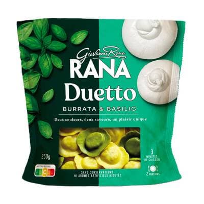 Giovanni Rana Duo Ravioli Buratta & Basilic, 250g