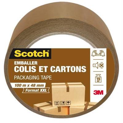 Scotch Ruban adhésif d'emballage Havane XXL, Dimensions  100m x 48mm