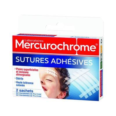 Mercurochrome Pansements sutures adhésives, 16  pièces