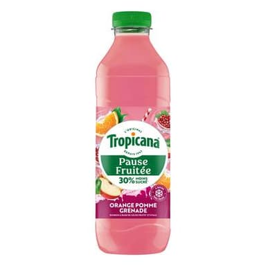 Tropicana Pause Fruitée Boisson orange pomme et grenade, 1L
