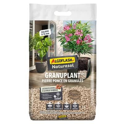 Algoflash Granuplant Pierre Ponce 8-16 mm - Alternative durable à la bille d'argile, 5L