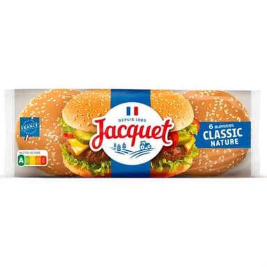 Jacquet Pain Burger Nature, 6 buns - 330g