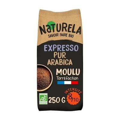 Naturela Café moulu expresso pur arabica bio intensité 8, 250g