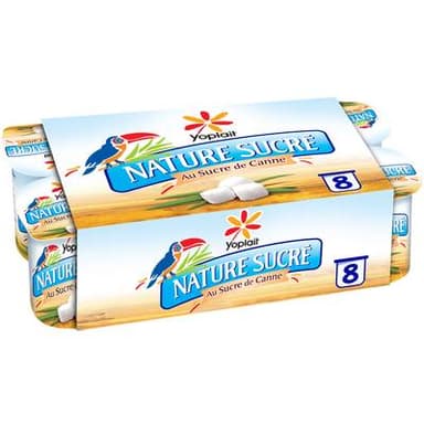 Yoplait Yaourt Nature au sucre de canne, 8x125g