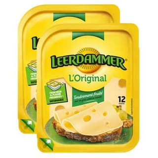 Leerdammer Fromage en tranches, Lot de 2x12 tranches