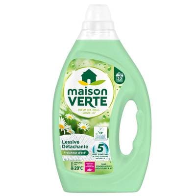Maison Verte Lessive liquide Hypoallergénique Détachante Fraîcheur d'été, 1,485L