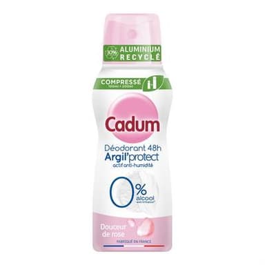 Cadum Déodorant Argil Protect Douceur de Rose 48H, 100ml