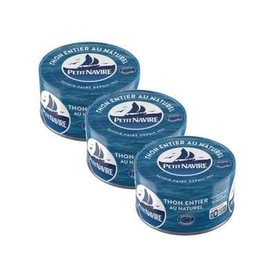 Petit Navire Thon entier au naturel Albacore, Lot de 3x93g