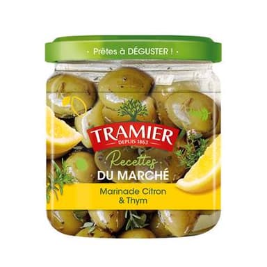 Tramier Olives Marirnade Citron et Thym - Recette du Marché, 150g