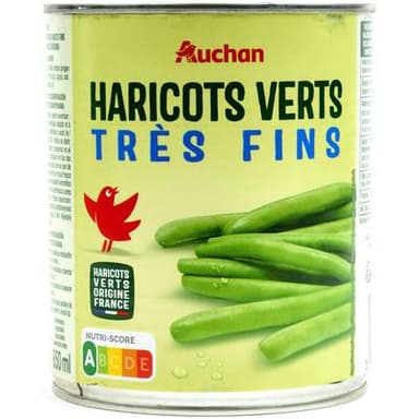 Auchan Haricots verts très fins, 440g
