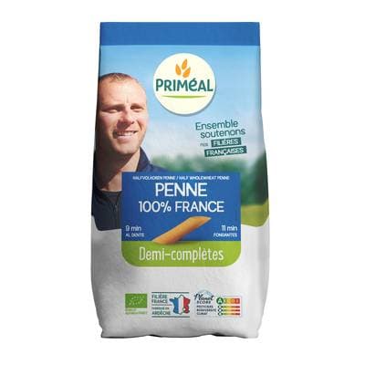Priméal Penne 1/2 complète, bio, 500g