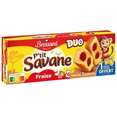 Savane P'tit savane duo fraise x6, 6 biscuits - 150g