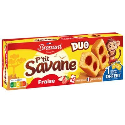 Savane P'tit savane duo fraise x6, 6 biscuits - 150g