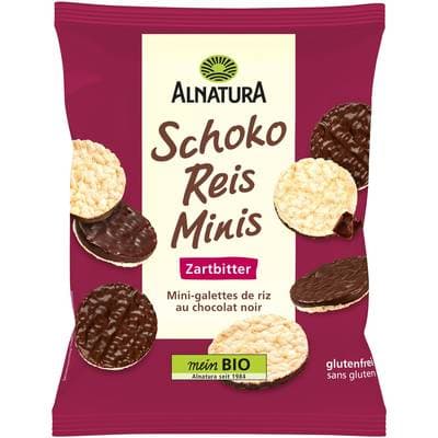 Alnatura Mini Galettes de riz au chocolat noir sans gluten Bio, 60g