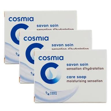 COSMIA Savon soin hydratant, Lot de 3x90g