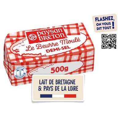 Paysan Breton Beurre moulé demi sel, 500g