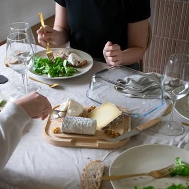 Pebbly Boîte à fromage en verre et bambou, 27 x 21,5 x 9,5 cm