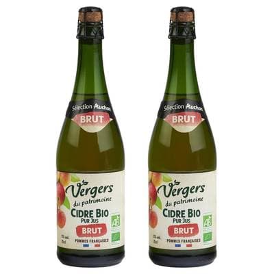 Vergers Du Patrimoine Cidre brut bio 5°, Lot de 2x75cl