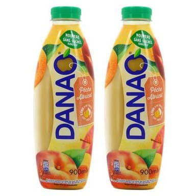 Danao Jus de Fruits & Lait Pêche Abricot, Lot de 2x90cl