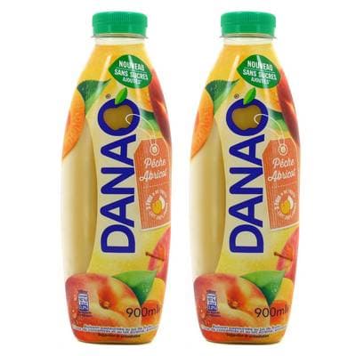 Danao Jus de Fruits & Lait Pêche Abricot, Lot de 2x90cl