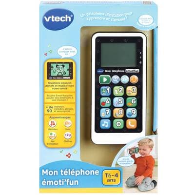 3417766037855 - Vtech - Mon téléphone emoti'fun noir et blanc