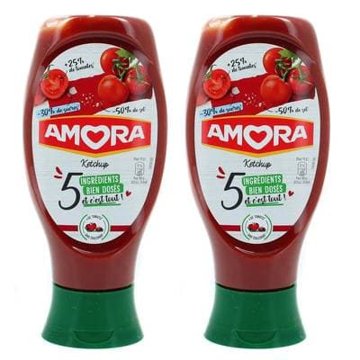 Amora Ketchup 5 ingrédients, Lot de 2x468g