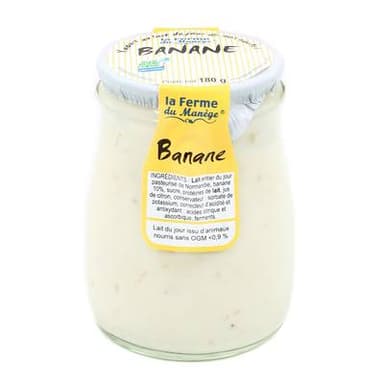 La Ferme du manège Yaourt Banane au lait entier, 180g
