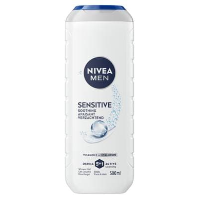 Nivea Men Gel douche 5en1 apaisant vitamine E et hyaluron, 500ml