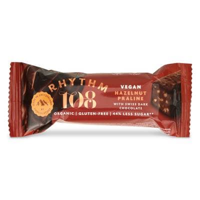 Rhythm 108 Barre Chocolat Praliné Noisette Bio, 33g