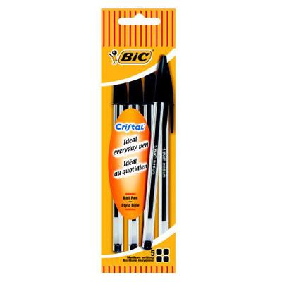 0070330100756 - Bic - Stylos bille cristal noir Pointe moyenne