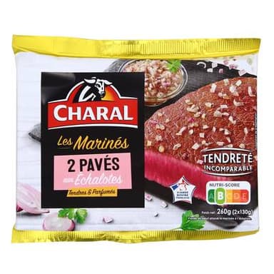 Charal Pavés de Boeuf Marinés à l'Echalote, 2x130g