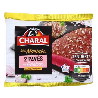 Charal Pavés de Boeuf Marinés à l'Echalote, 2x130g