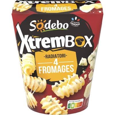 Sodebo Xtrem Box Pâtes Radiatori 4 Fromages, 400g
