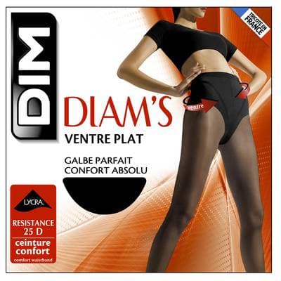 Dim Collant Diam's Ventre Plat Noir 25D, Taille 2