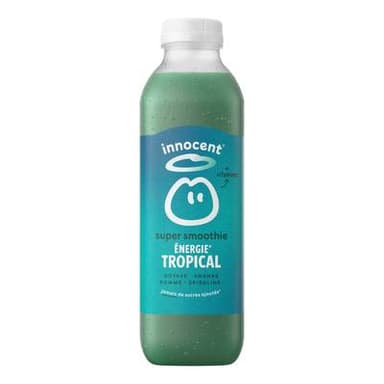 innocent Super Smoothie Energie Tropicale, Goyave Ananas Pomme et Spiruline, 75cl